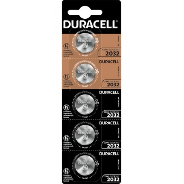 Duracell Düğme Pil 2032 3V x 5 Adet