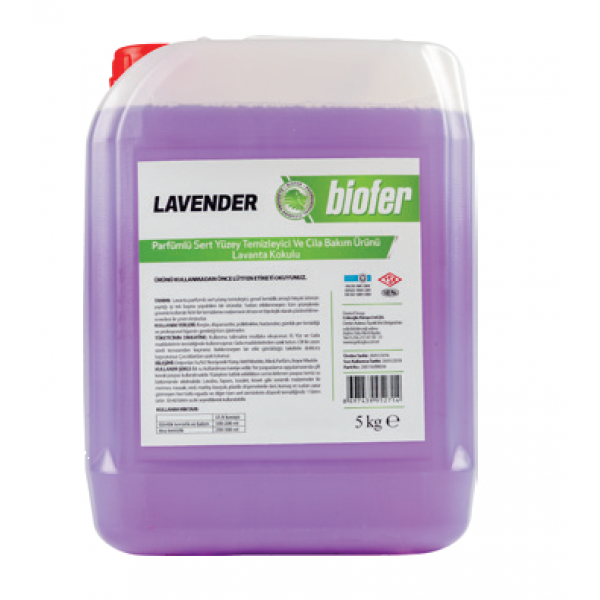 Biofer 5 Lt Lavender Parfümlü Sert Yüzey Temizleyici Ve Cila Bakım Ürünü Lavanta Kokulu 