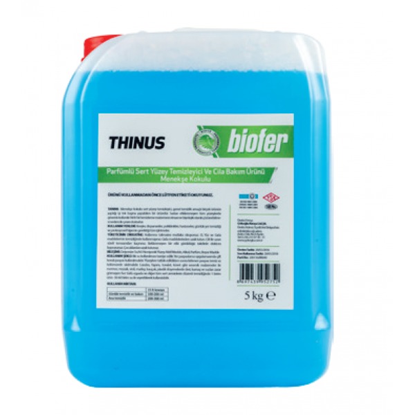 Biofer 5 Lt Thinus Parfümlü Sert Yüzey Temizleyici Ve Cila Bakım Ürünü Menekşe Kokulu 